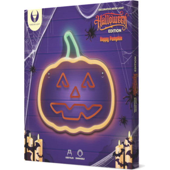 Forever Light Neon PLEXI LED HAPPY PUMPKIN orange green FPNE10