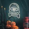 Forever Light Neon PLEXI LED SKULL WITH BONE white FPNE18