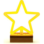 Forever Light Neon Wood Stand LED STAR warm white FLNW04