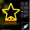 Forever Light Neon Wood Stand LED STAR warm white FLNW04