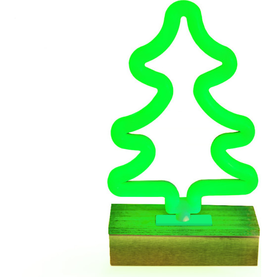 Forever Light Neon Wood Stand LED TREE green FLNW03