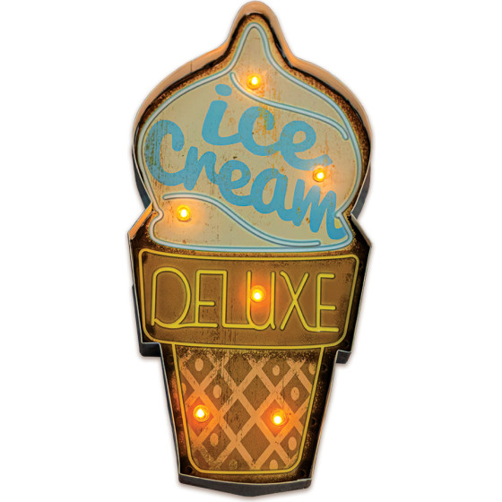 Forever Light RETRO Metal Sign LED Ice Cream