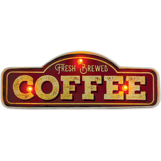 Forever Light RETRO Metal Sign LED Fresh Brewed Coffee