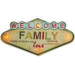 Forever Light RETRO Metal Sign LED Welcome Family