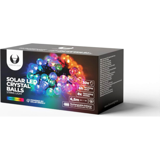 Forever Light String Light Solar LED CRYSTAL BALLS SCB61 6,5m 30 balls multicolor