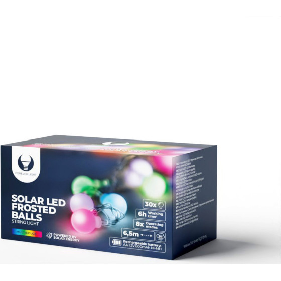 Forever Light String Light Solar LED FROSTED BALLS SFB62 6,5m 30 balls multicolor
