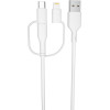 Forever Recycling cable 3w1 1,5m 2,4A USB-A -USB-C+ microUSB + Lightning KR3W1-00 white