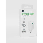 Forever Recycling Forever recycled wall charger USB + USB-C 20W LSR20-AC-00 white