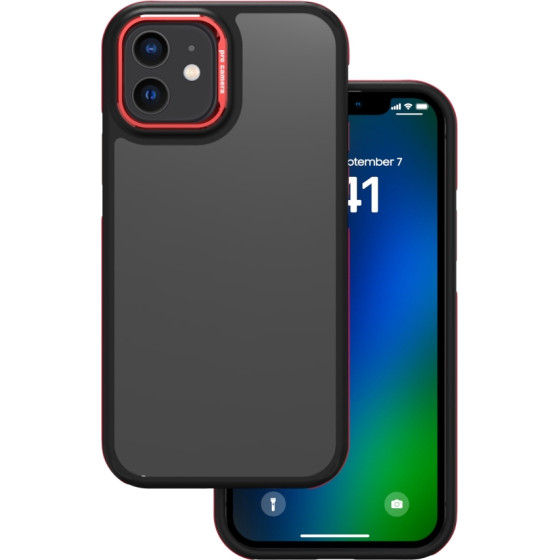TFO Crystal Black case for iPhone 12 / 12 Pro 6,1'' red