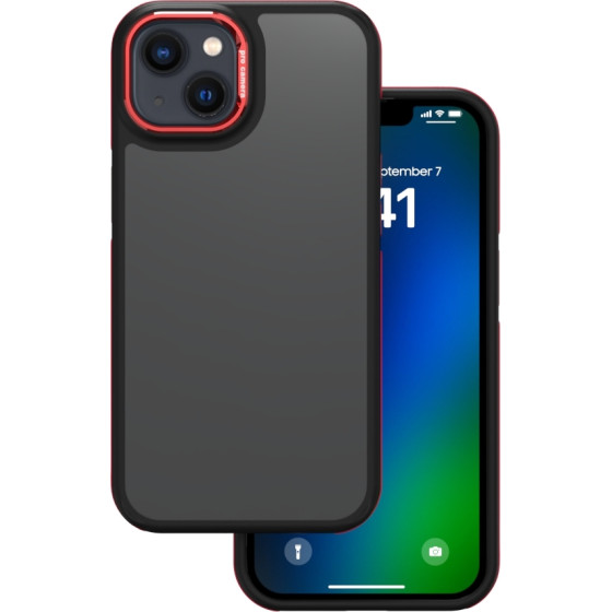 TFO Crystal Black case for iPhone 13 / 14 6,1'' red