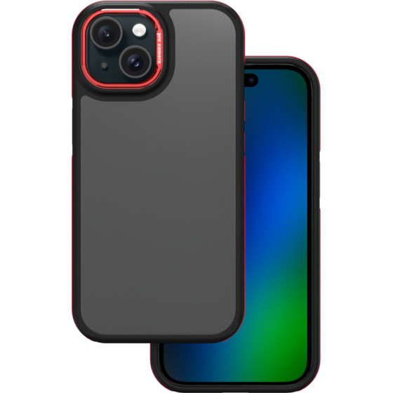 TFO Crystal Black case for iPhone 15 6,1'' red