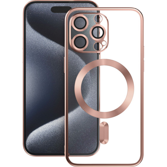 VMax Electroplating Mag TPU case for iPhone 15 6,1'' gold rose