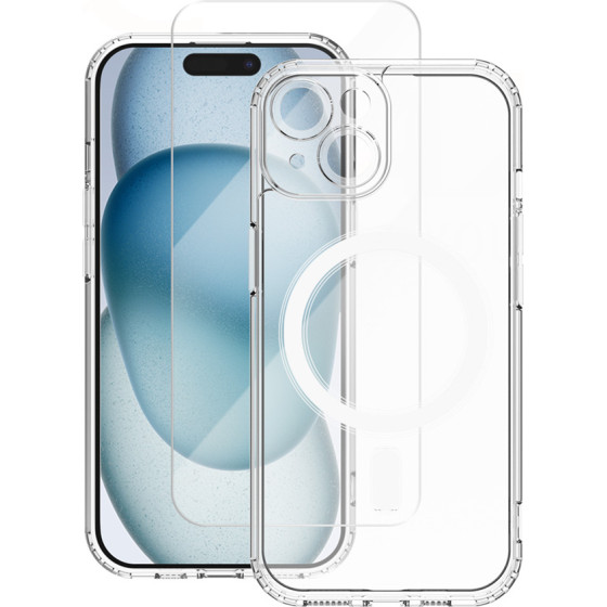 VMax set Mag case + glass 2,5D premium for iPhone 15 Plus 6,7''