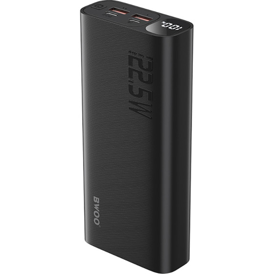 BWOO 22,5W 20000 mAh power bank with LCD screen, black