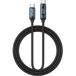 BWOO Braided Cable USB-C - USB-C 1m 60W with animated lighting black