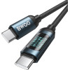 BWOO Braided Cable USB-C - USB-C 1m 60W with animated lighting black