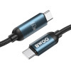 BWOO Braided Cable USB-C - USB-C 1m 60W with animated lighting black