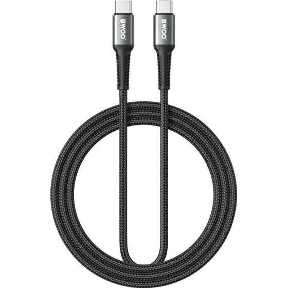 BWOO Braided Cable USB-C - USB-C 2m 60W black