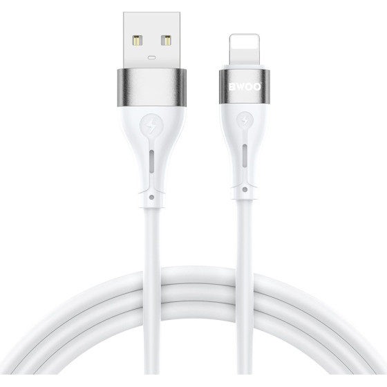 BWOO Cable USB - Lightning 1m 3A Minimalist Silicone White X280L
