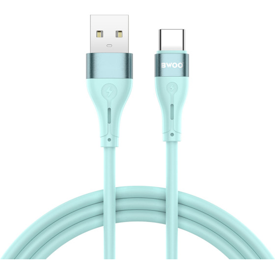 BWOO Cable USB - USB-C 1m 3A Minimalist Silicone Green X280C