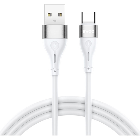 BWOO Cable USB - USB-C 1m 3A Minimalist Silicone White X280C