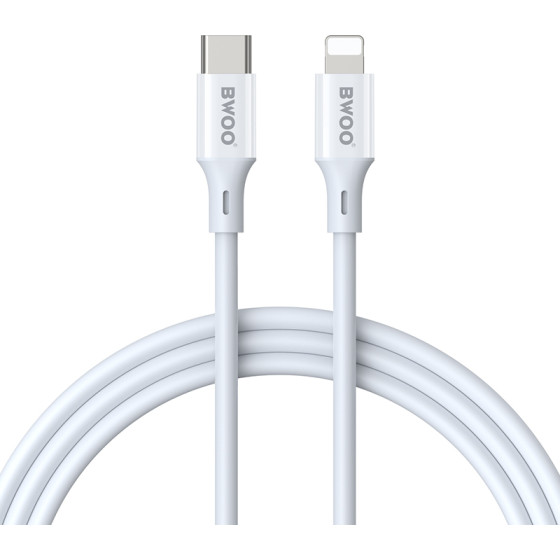 BWOO Cable USB-C - Lightning 2m 27W ABS + TPE white