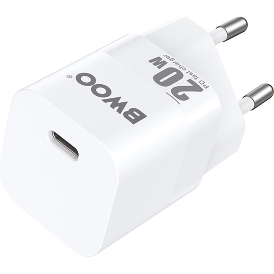 BWOO CDA155 PD wall charger 1x USB-C port 1A 20W white