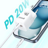 BWOO CDA156 PD wall charger 2x USB-C + USB-A 20W white