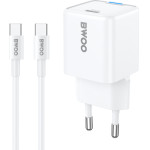 BWOO GaN PD wall charger 1x USB-C port + USB-C 2A 60W white
