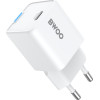 BWOO GaN PD wall charger 1x USB-C port 1A 30W white