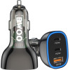 BWOO PD car charger 2x USB-C port + USB-A 68W black