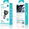 BWOO PD car charger 2x USB-C port + USB-A 68W black