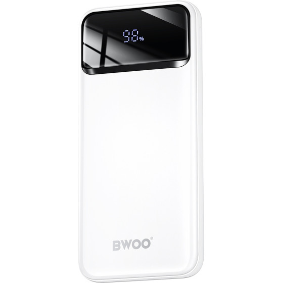 BWOO Ultra thin 22,5W 10000 mAh power bank, white