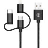 Forever 3in1 cable USB - Lightning + USB-C + microUSB 1,0 m 1,5A black
