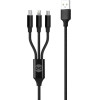 Forever 3in1 cable USB - Lightning + USB-C + microUSB 1,2 m 2A black