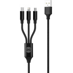 Forever 3in1 cable USB - Lightning + USB-C + microUSB 1,2 m 2A black