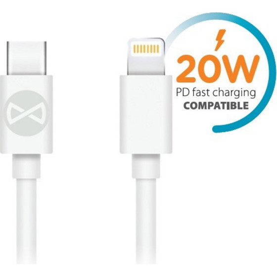 Forever cable USB-C - Lightning 1,0 m 20W white