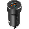 Forever CC-06 PD QC car charger 1x USB-C 1x USB 20W black