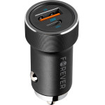 Forever CC-06 PD QC car charger 1x USB-C 1x USB 20W black