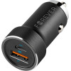 Forever CC-06 PD QC car charger 1x USB-C 1x USB 20W black