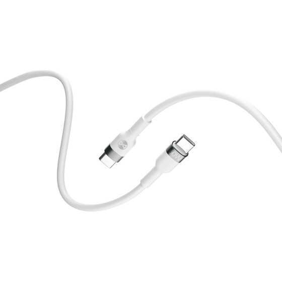 Forever Flexible cable USB-C - USB-C 2,0 m 60W white