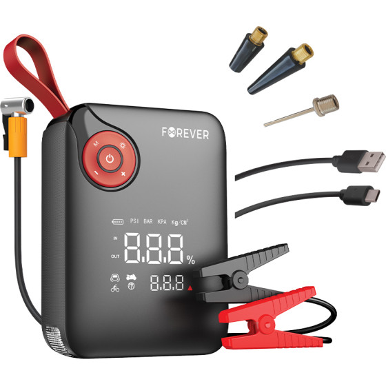 Forever jump starter 4in1 JS-400 26,64Wh black-red
