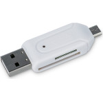 Forever microSD / SD card reader USB + microUSB white OTG