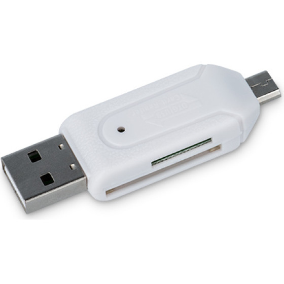 Forever microSD / SD card reader USB + microUSB white OTG