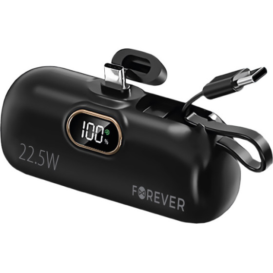 Forever mini power bank MTB-100 22.5W 5000 mAh USB C black