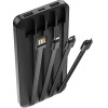 Forever power bank TB-411 ALLin1 10000 mAh with cables USB-C + Lightning + microUSB black