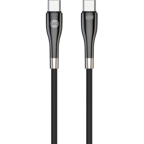 Forever Sleek cable USB-C - USB-C 1,0 m 60W black