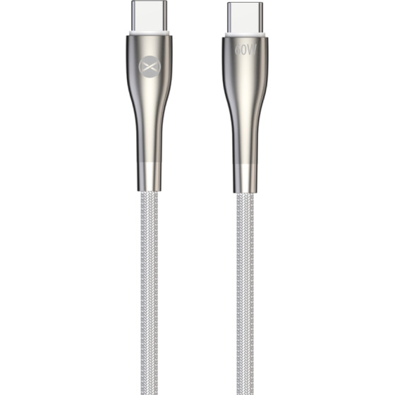 Forever Sleek cable USB-C - USB-C 1,0 m 60W white