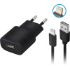 Forever TC-01 charger 1x USB 2A black + Lightning cable