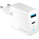 Forever TC-06-20AC PD QC charger 1x USB-C 1x USB 20W white